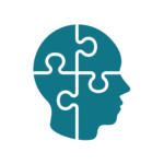 Icon representation of the head as a puzzle as an analogy for autism